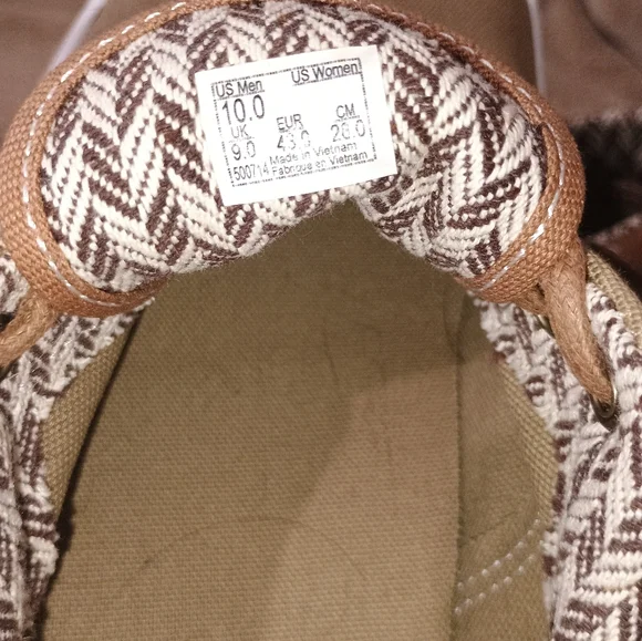 Nwot Vans Casual Canvas Men’s Sneakers in Khaki Sz 10 - Picture 4 of 7